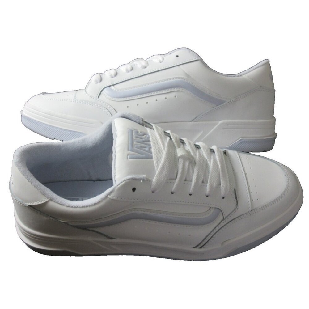 Vans Men's Hylane Pop White Baby Blue Leather Skate Lifestyle Shoes Sizes NIB